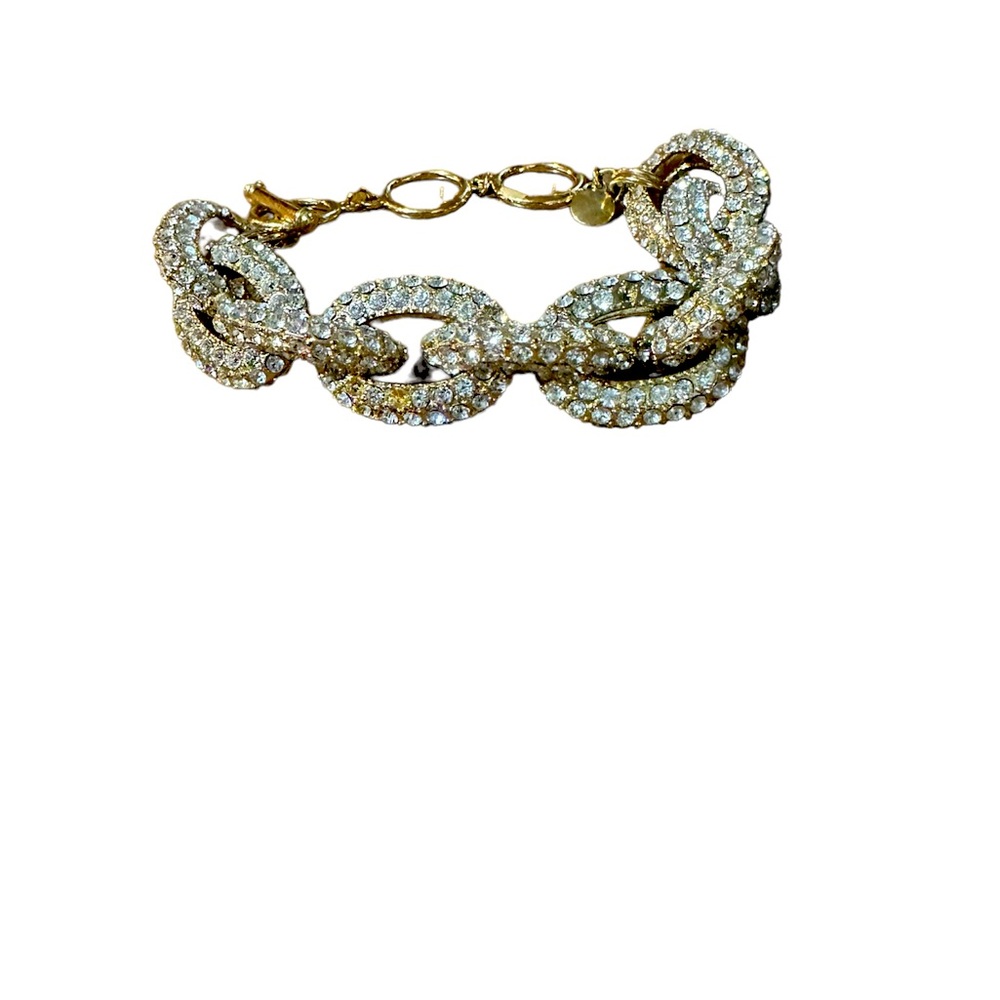 Stunning Gold and Diamond (Faux) Toggle Bracelet NWOT